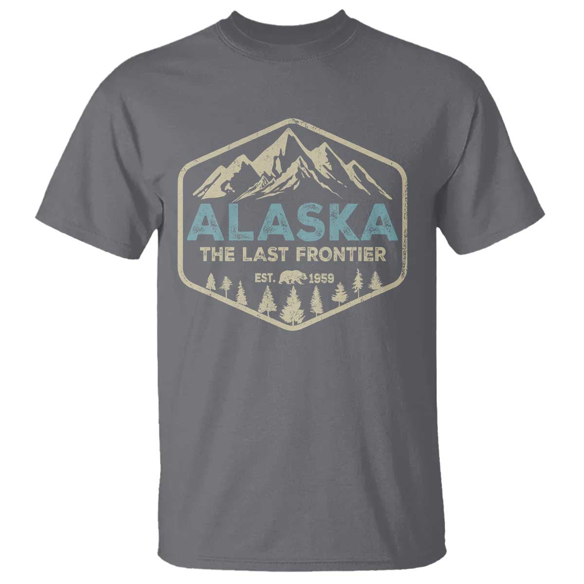Vintage Alaska The Last Frontier T Shirt Retro Alaskan Bear Mountain Souvenir - Wonder Print Shop