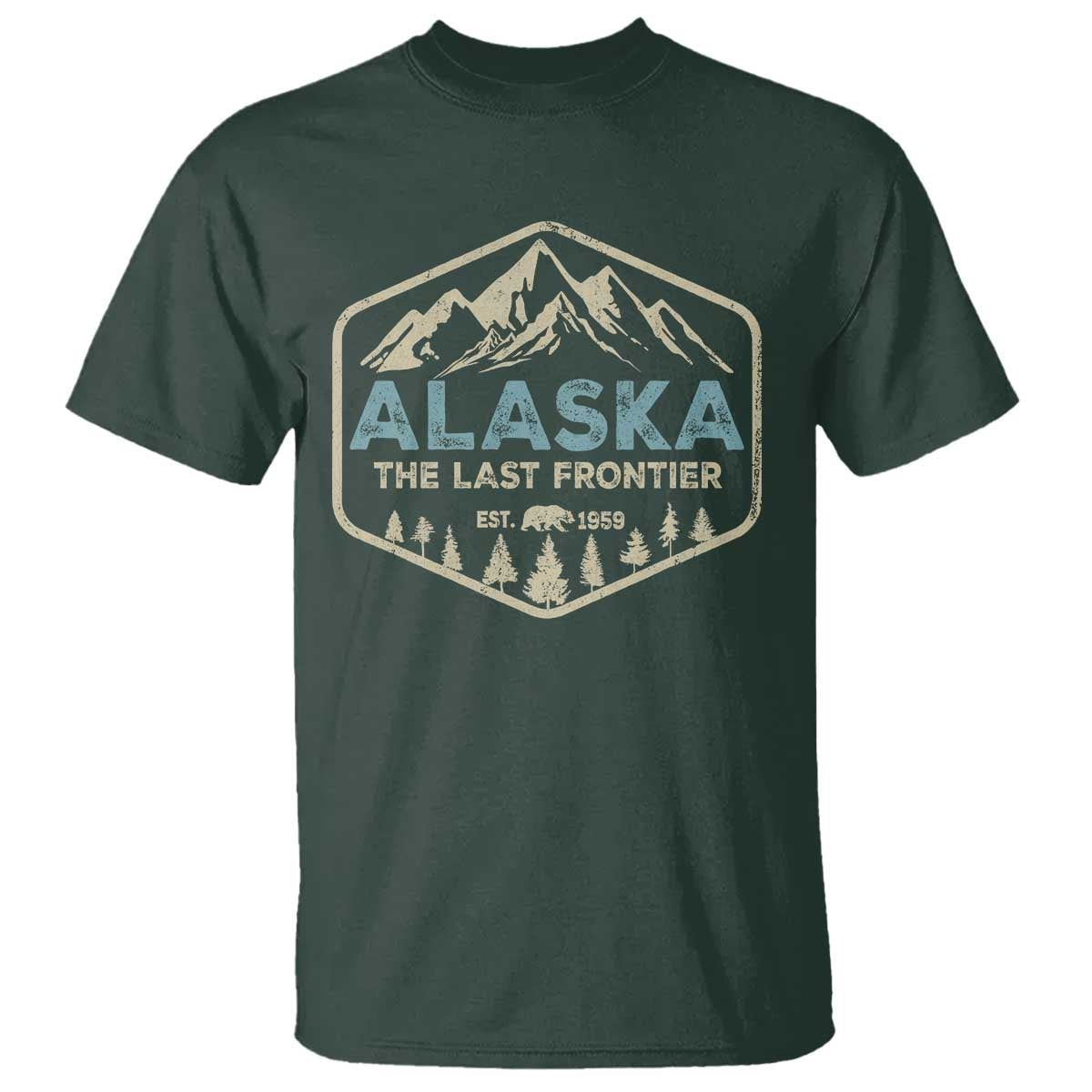 Vintage Alaska The Last Frontier T Shirt Retro Alaskan Bear Mountain Souvenir - Wonder Print Shop