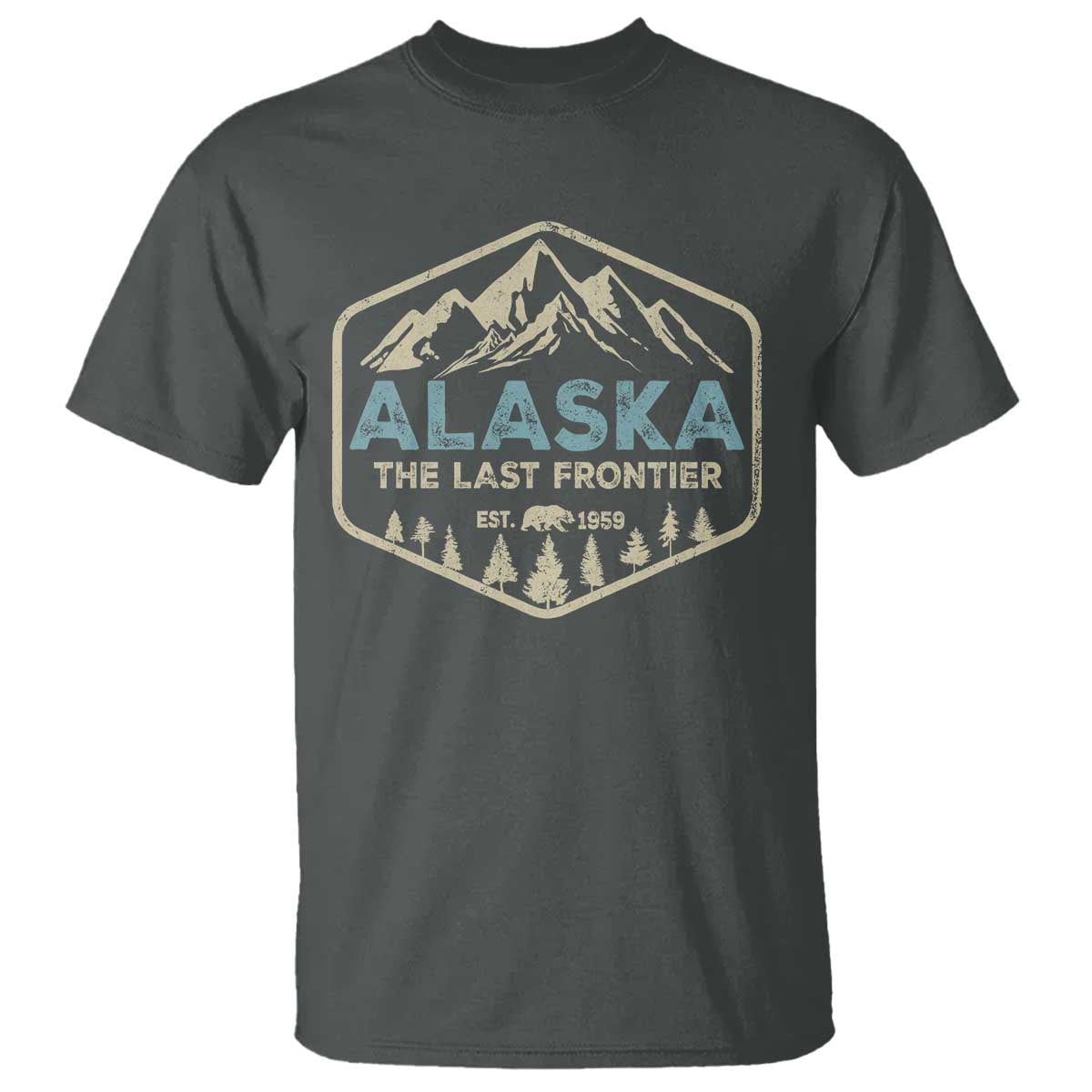 Vintage Alaska The Last Frontier T Shirt Retro Alaskan Bear Mountain Souvenir - Wonder Print Shop