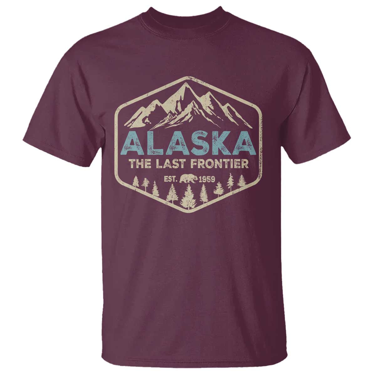 Vintage Alaska The Last Frontier T Shirt Retro Alaskan Bear Mountain Souvenir - Wonder Print Shop