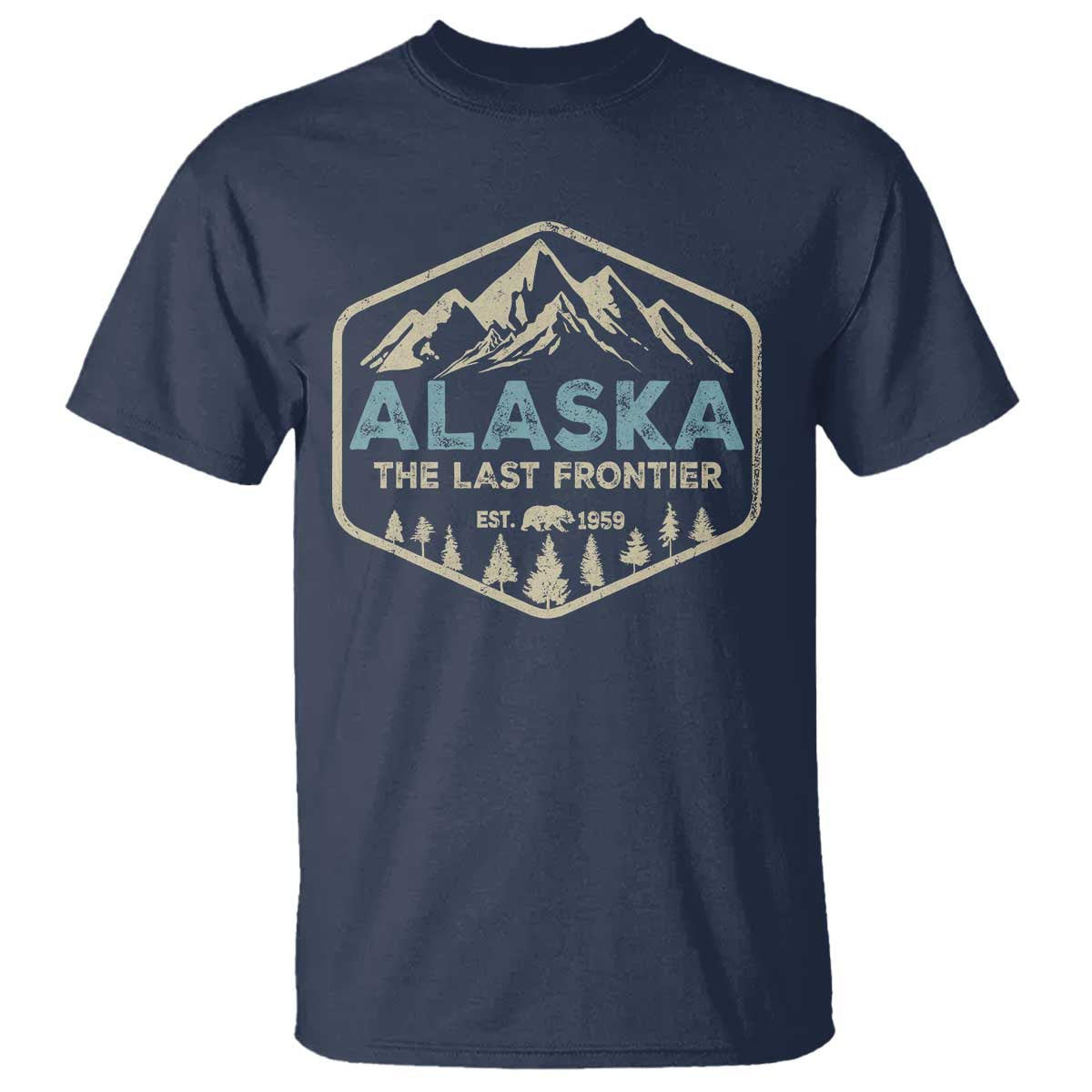 Vintage Alaska The Last Frontier T Shirt Retro Alaskan Bear Mountain Souvenir - Wonder Print Shop