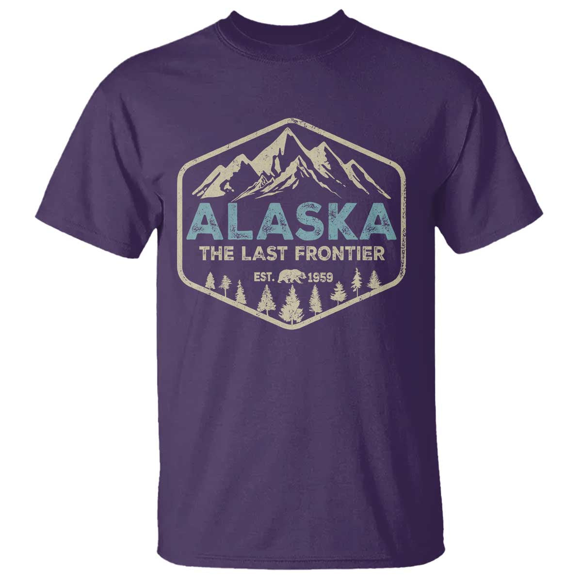 Vintage Alaska The Last Frontier T Shirt Retro Alaskan Bear Mountain Souvenir - Wonder Print Shop