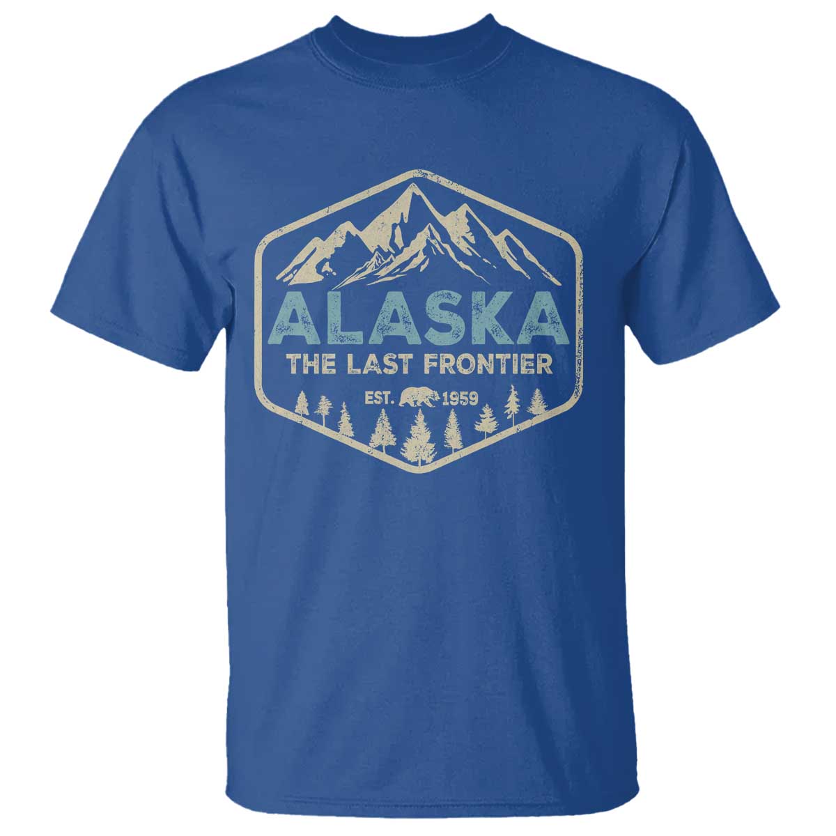 Vintage Alaska The Last Frontier T Shirt Retro Alaskan Bear Mountain Souvenir - Wonder Print Shop