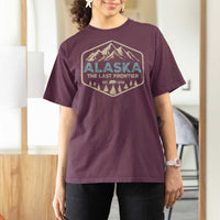 Vintage Alaska The Last Frontier T Shirt For Women Retro Alaskan Bear Mountain Souvenir - Wonder Print Shop