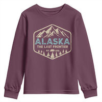 Vintage Alaska The Last Frontier Youth Sweatshirt Retro Alaskan Bear Mountain Souvenir - Wonder Print Shop