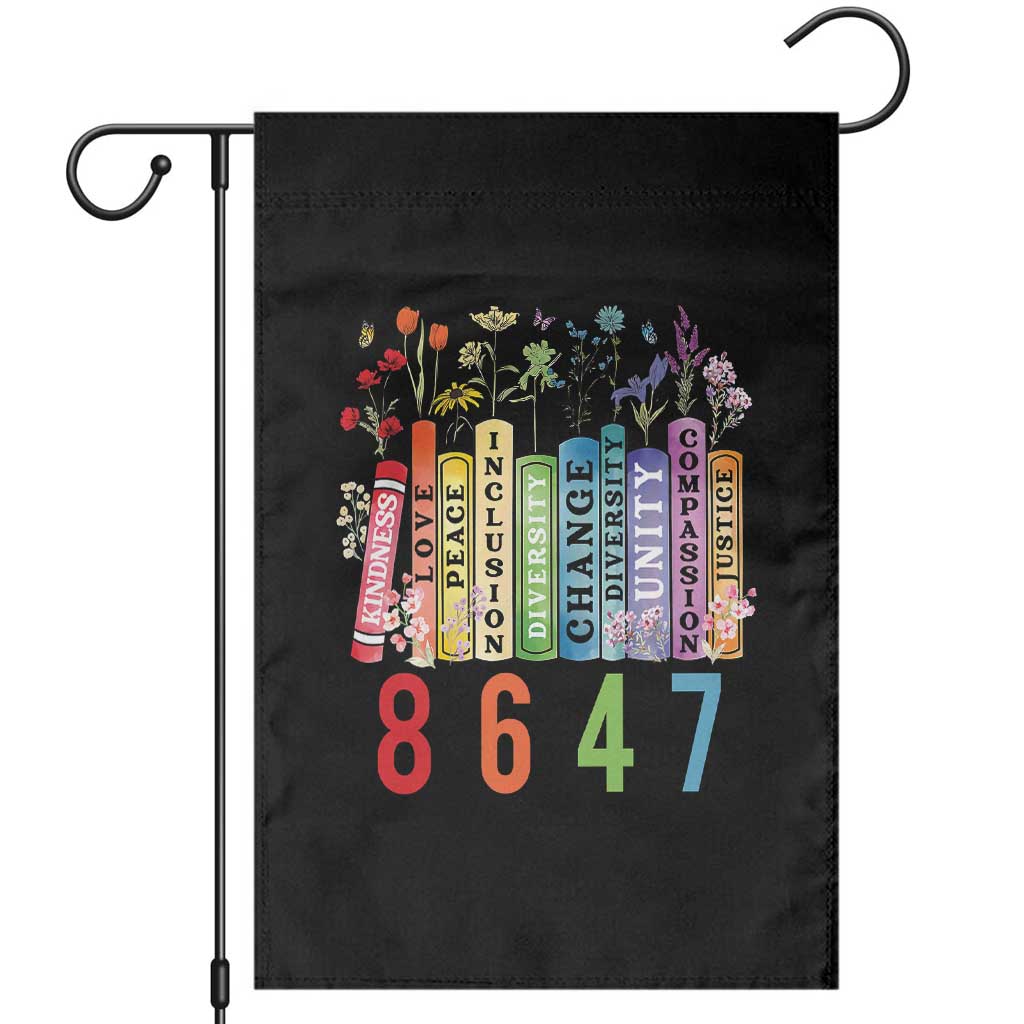 Retro 8647 Garden Flag Equal Rights Book Flower Feminist Women Rights - Wonder Print Shop