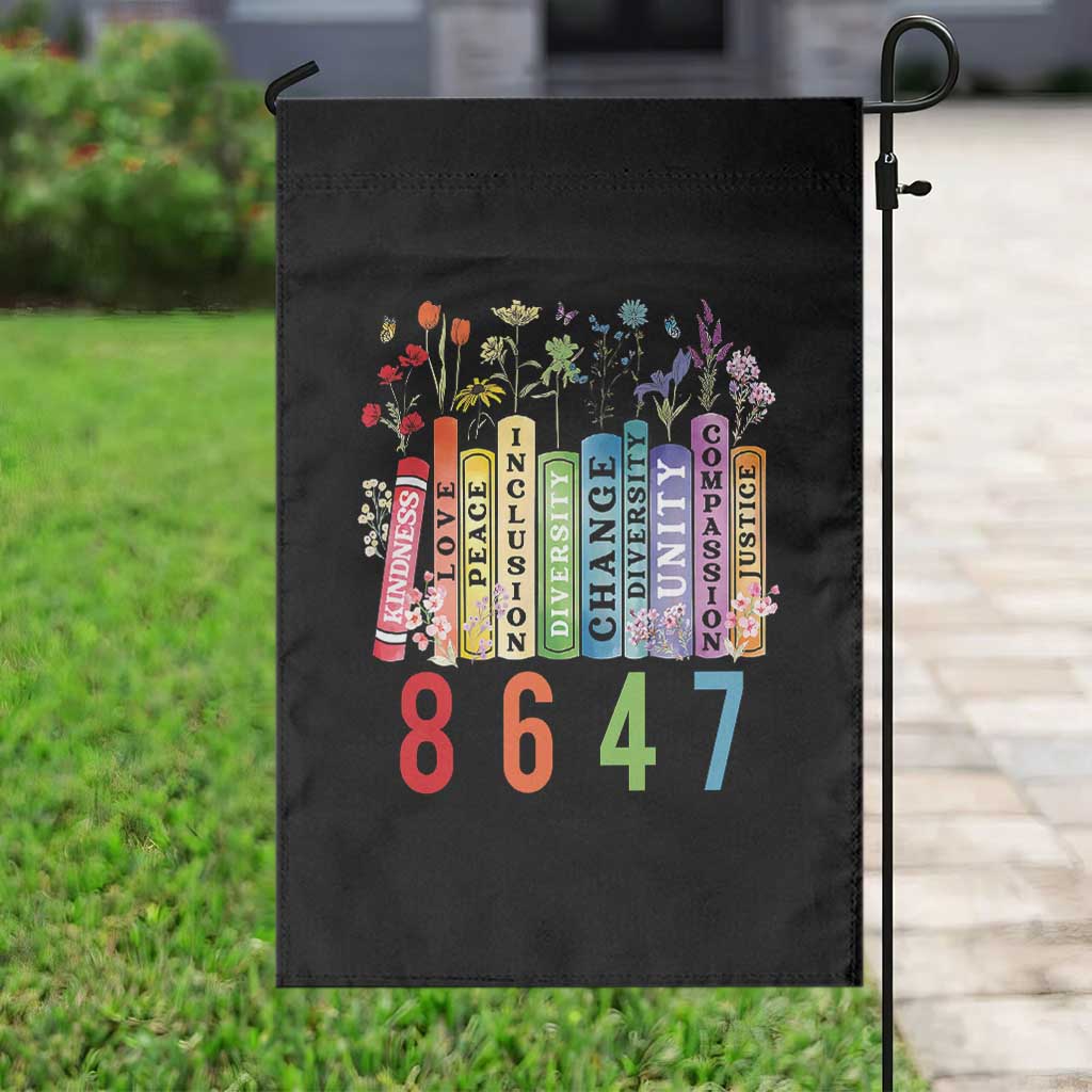Retro 8647 Garden Flag Equal Rights Book Flower Feminist Women Rights - Wonder Print Shop