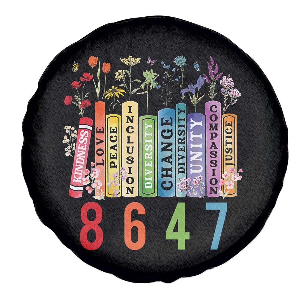 Retro 8647 Spare Tire Cover Equal Rights Book Flower Feminist Women Rights