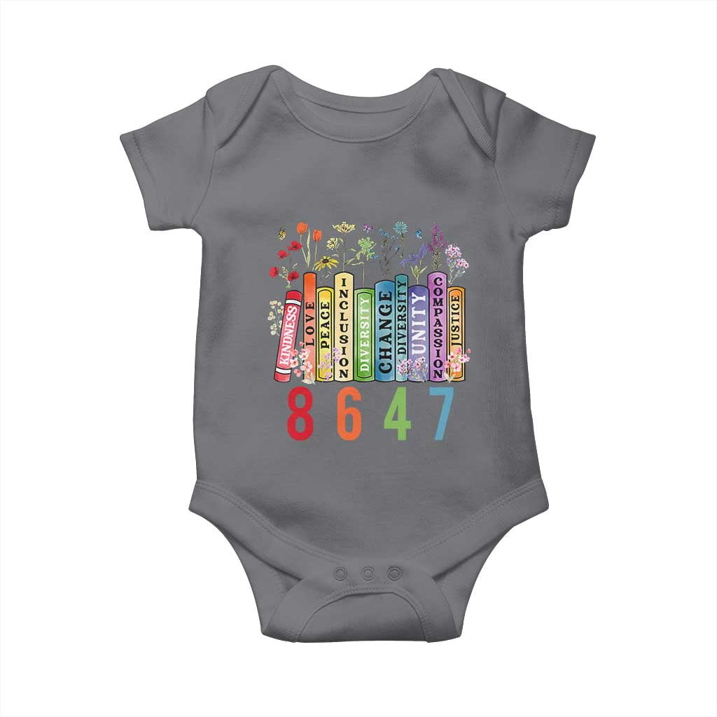 Retro 8647 Baby Onesie Equal Rights Book Flower Feminist Women Rights