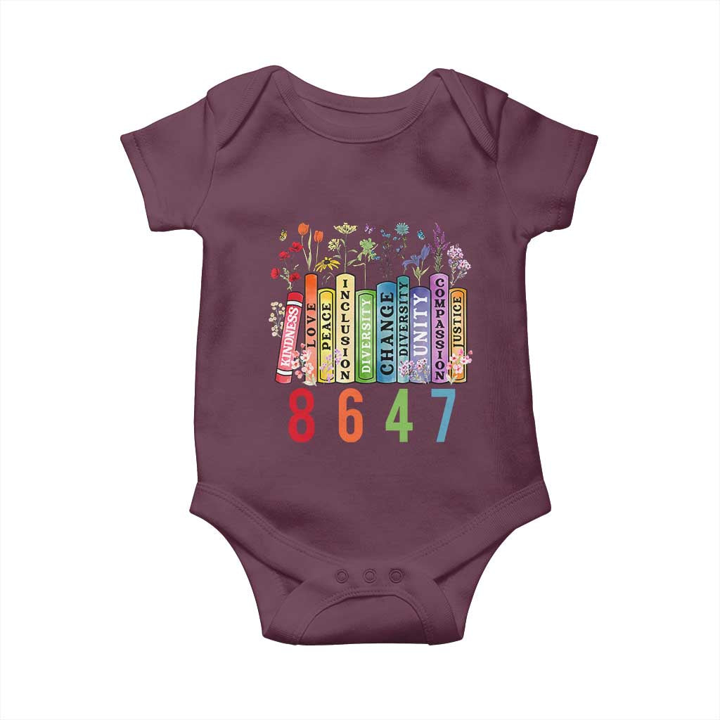 Retro 8647 Baby Onesie Equal Rights Book Flower Feminist Women Rights