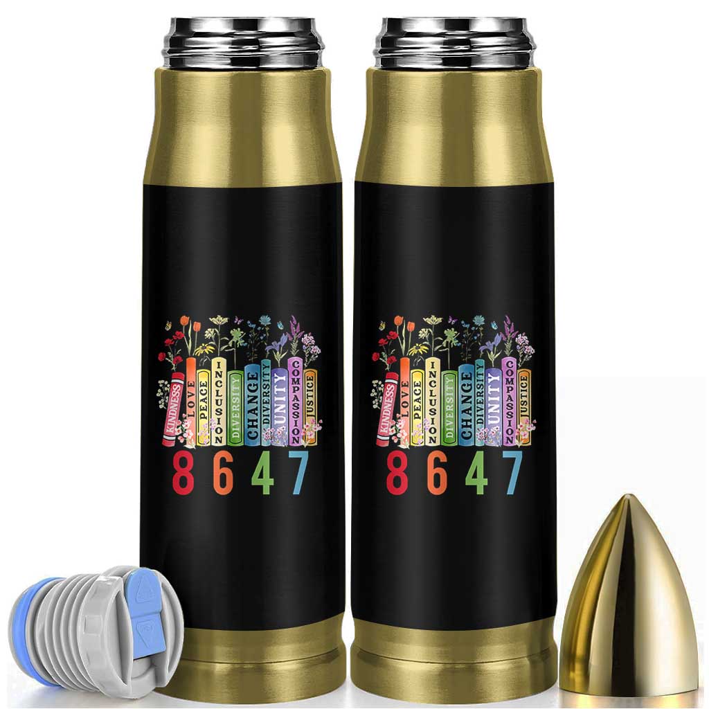 Retro 8647 Bullet Tumbler Equal Rights Book Flower Feminist Women Rights