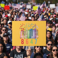 Retro 8647 Protest Sign Equal Rights Book Flower Feminist Women Rights - Wonder Print Shop