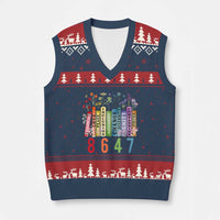 Retro 8647 V-Neck Knit Sweater Vest Equal Rights Book Flower Feminist Women Rights - Wonder Print Shop