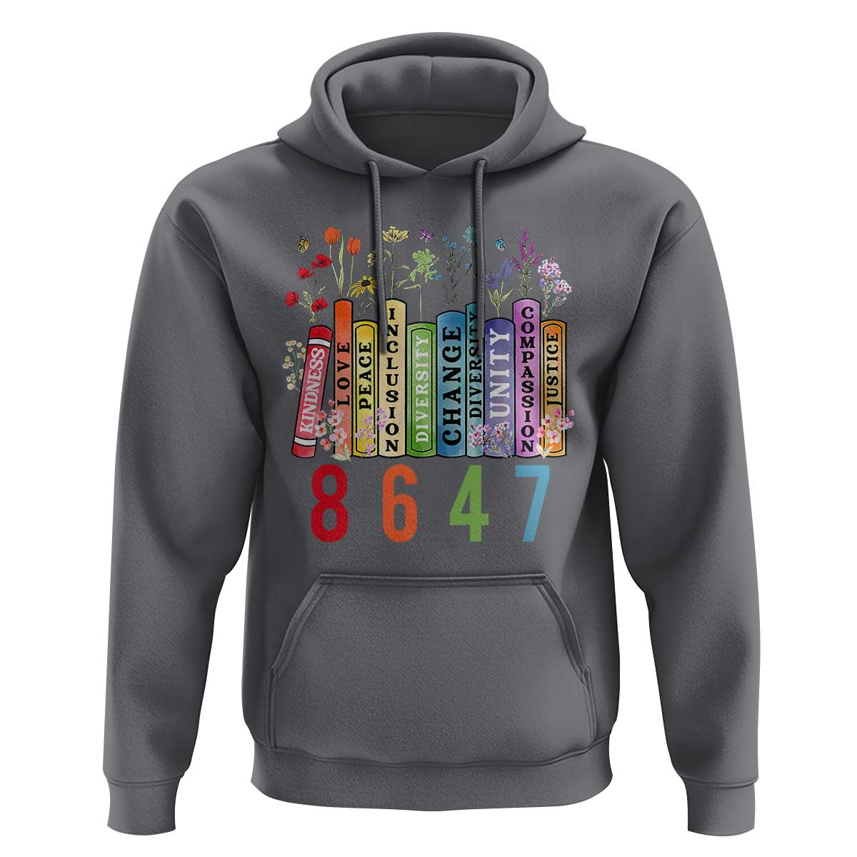 Retro 8647 Hoodie Equal Rights Book Flower Feminist Women Rights