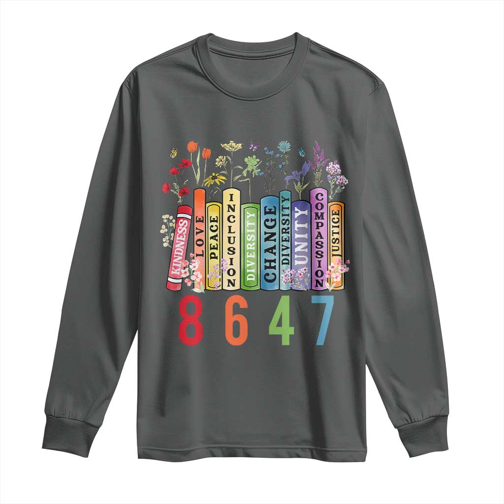 Retro 8647 Long Sleeve Shirt Equal Rights Book Flower Feminist Women Rights
