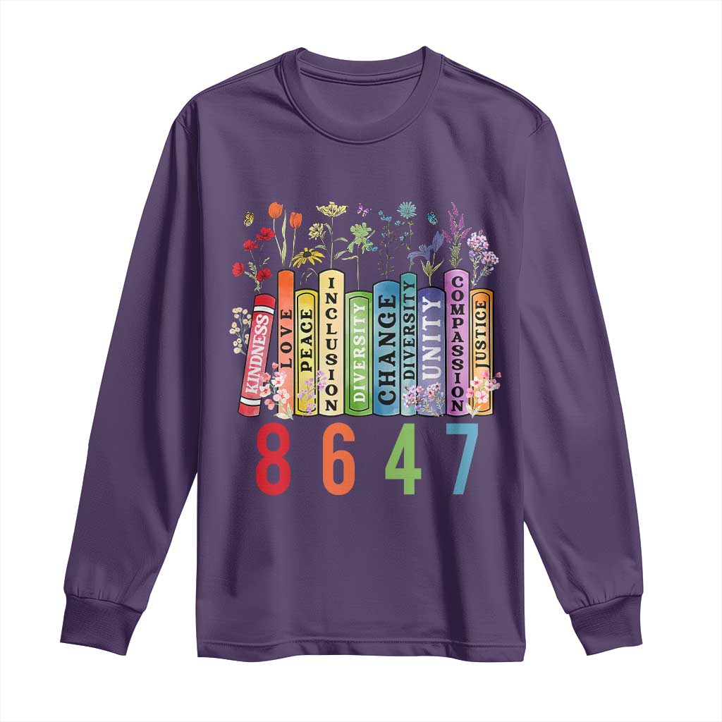 Retro 8647 Long Sleeve Shirt Equal Rights Book Flower Feminist Women Rights
