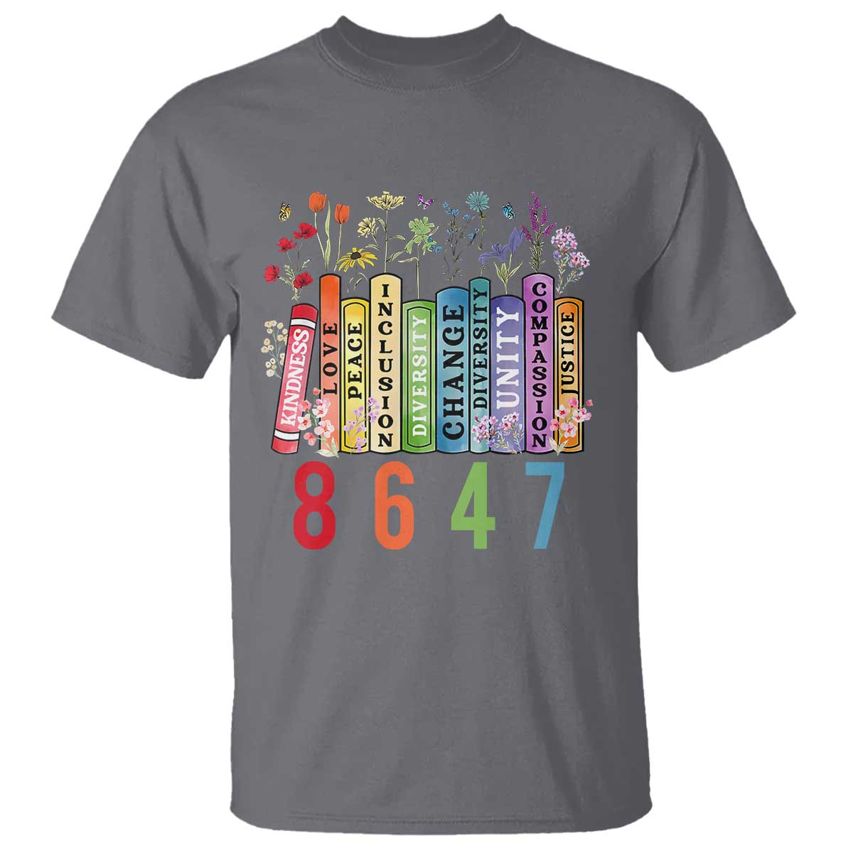 Retro 8647 T Shirt Equal Rights Book Flower Feminist Women Rights