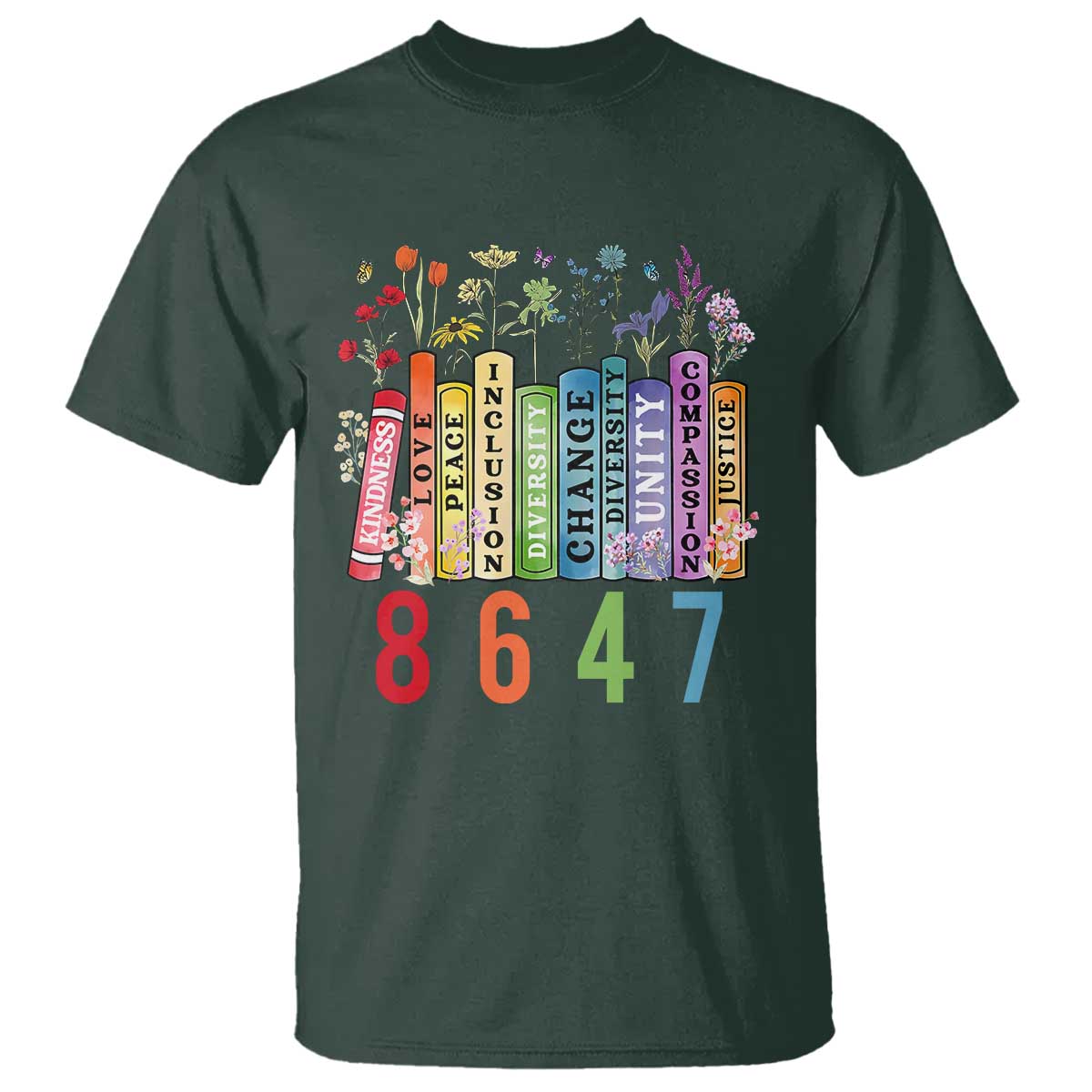 Retro 8647 T Shirt Equal Rights Book Flower Feminist Women Rights