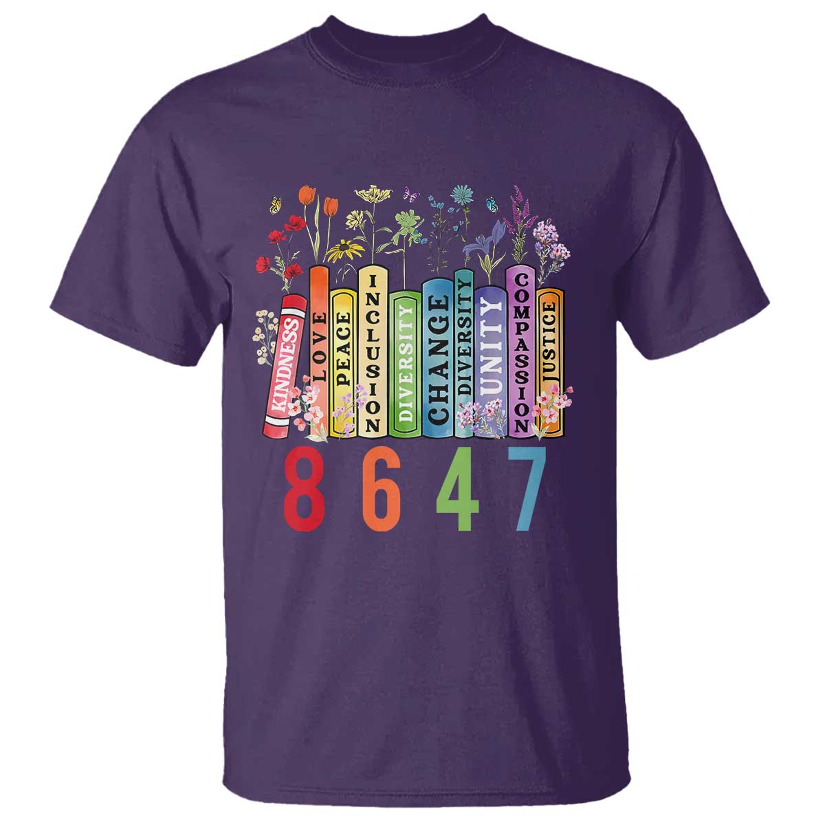Retro 8647 T Shirt Equal Rights Book Flower Feminist Women Rights