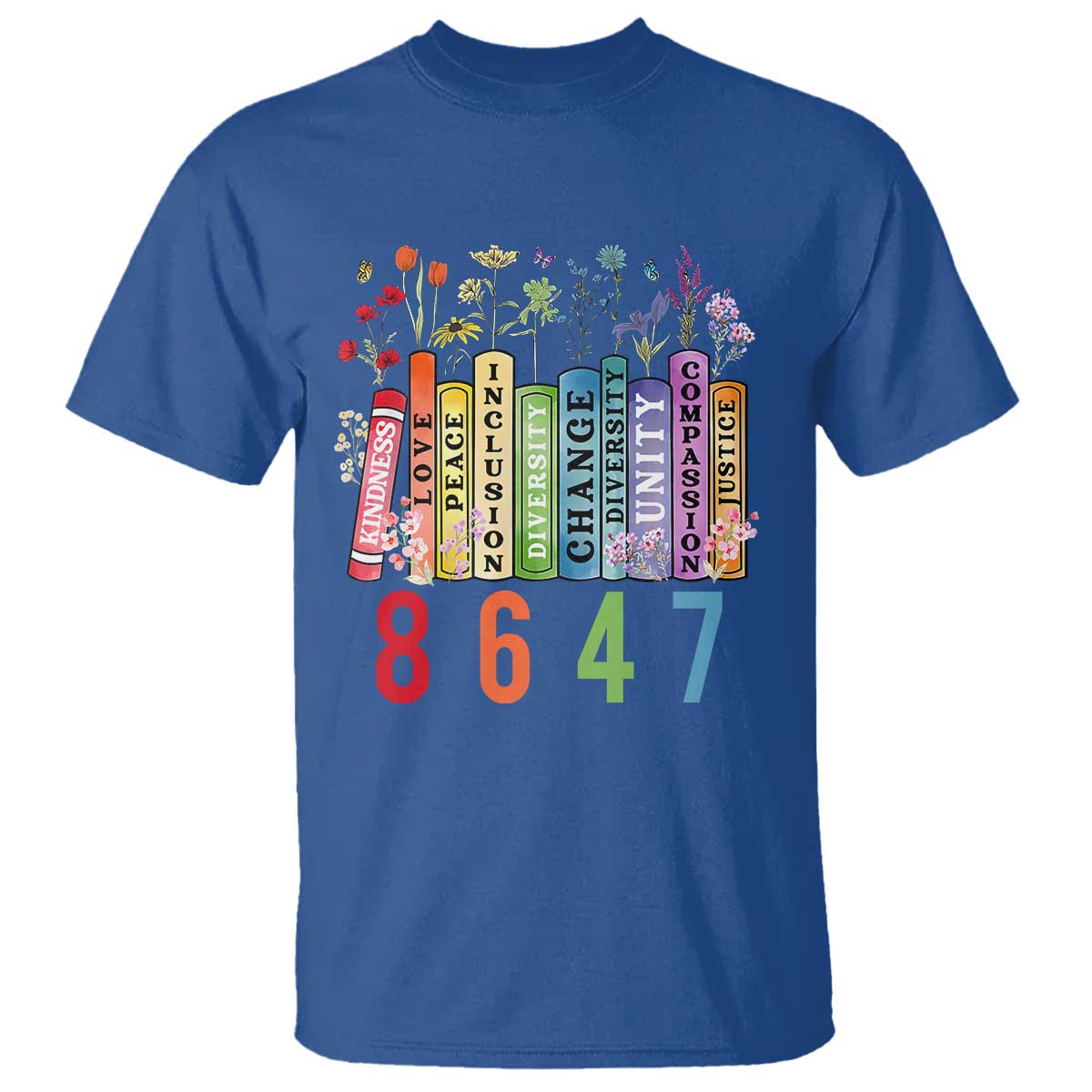 Retro 8647 T Shirt Equal Rights Book Flower Feminist Women Rights