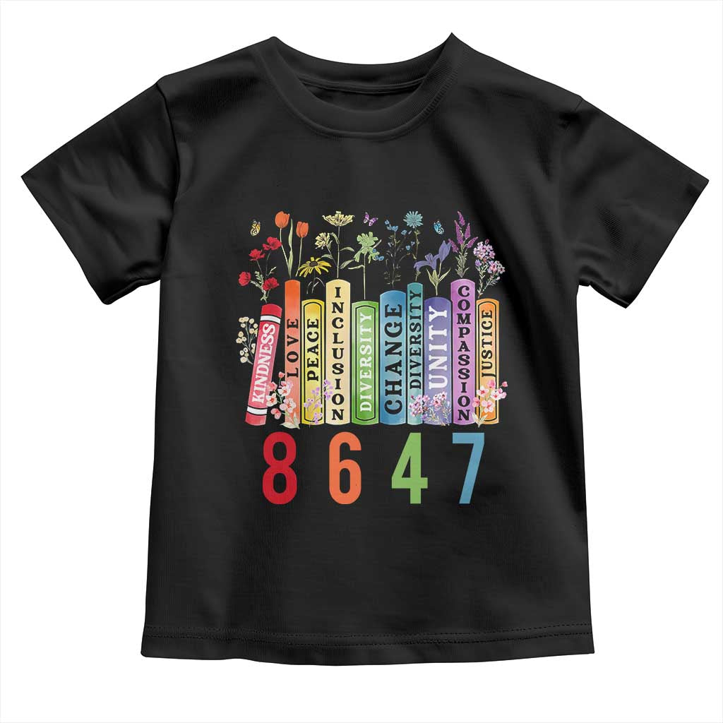 Retro 8647 Toddler T Shirt Equal Rights Book Flower Feminist Women Rights