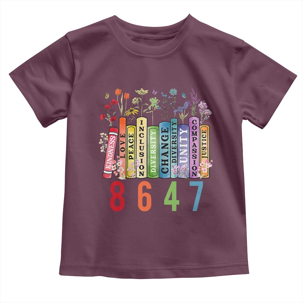 Retro 8647 Toddler T Shirt Equal Rights Book Flower Feminist Women Rights