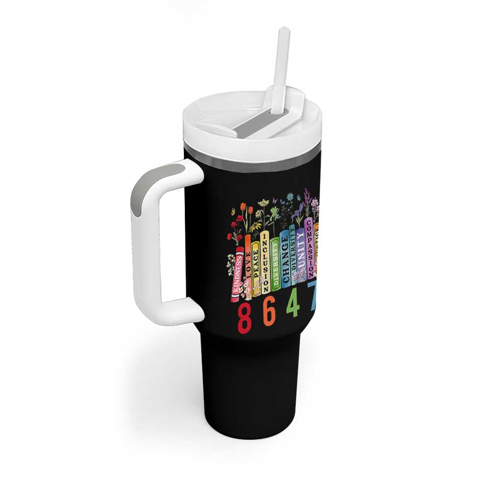 Retro 8647 Tumbler With Handle Equal Rights Book Flower Feminist Women Rights