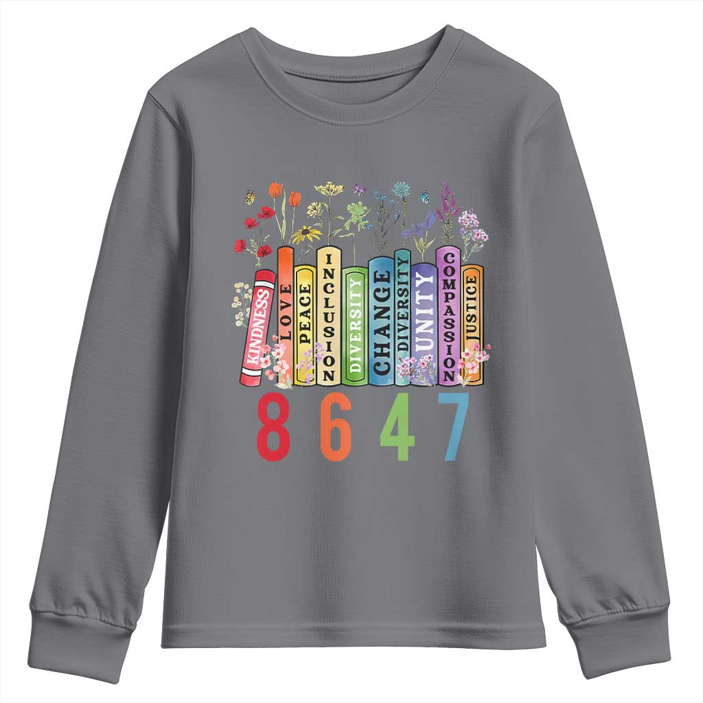 Retro 8647 Youth Sweatshirt Equal Rights Book Flower Feminist Women Rights