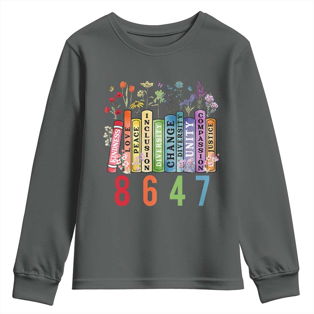 Retro 8647 Youth Sweatshirt Equal Rights Book Flower Feminist Women Rights