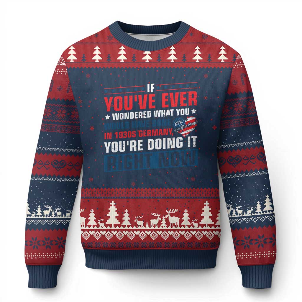 Anti Fascist Ugly Christmas Sweater Political Activism Human Rights