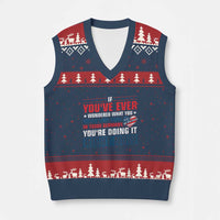 Anti Fascist V-Neck Knit Sweater Vest Political Activism Human Rights