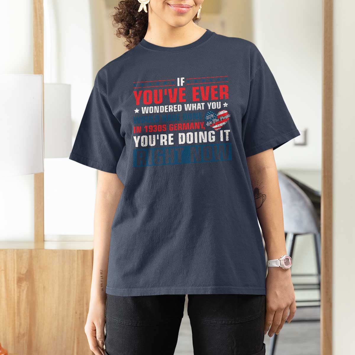 Anti Fascist T Shirt For Women Political Activism Human Rights