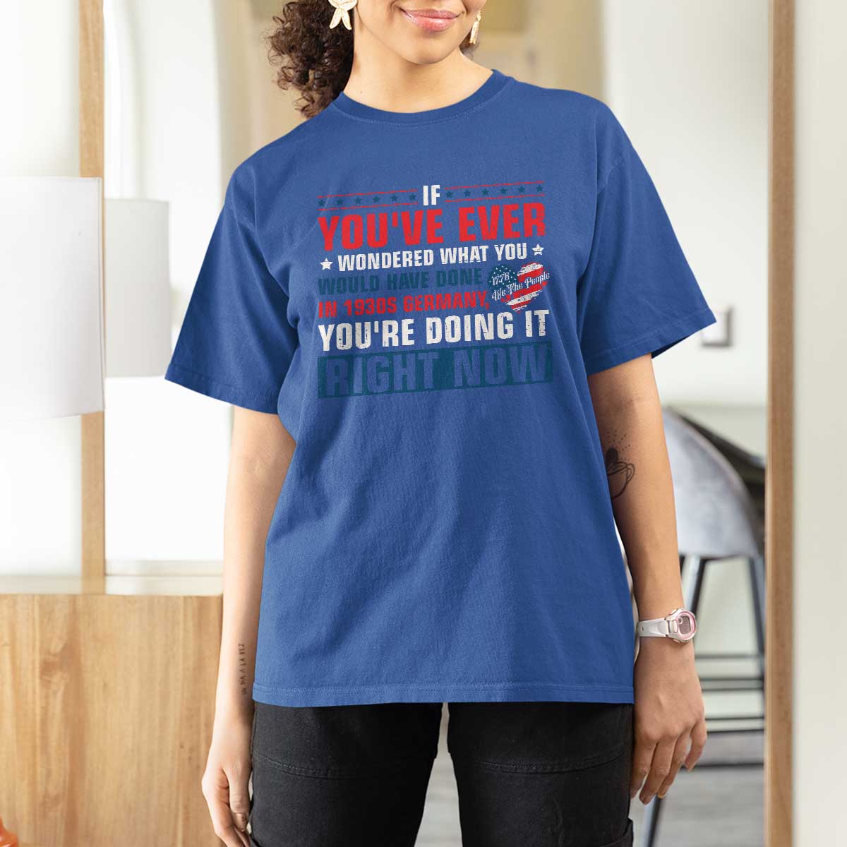 Anti Fascist T Shirt For Women Political Activism Human Rights