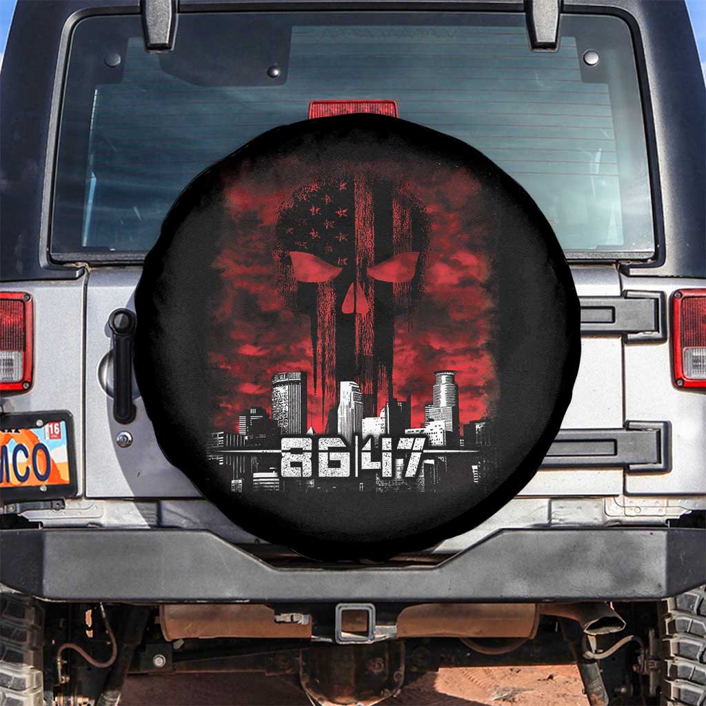 Retro 8647 Spare Tire Cover Vintage USA American Flag Skull