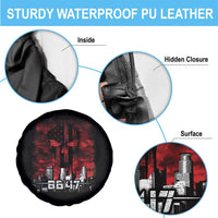 Retro 8647 Spare Tire Cover Vintage USA American Flag Skull