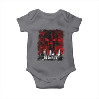 Retro 8647 Baby Onesie Vintage USA American Flag Skull