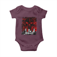 Retro 8647 Baby Onesie Vintage USA American Flag Skull