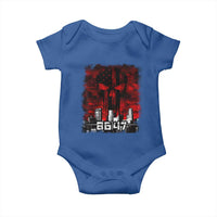 Retro 8647 Baby Onesie Vintage USA American Flag Skull