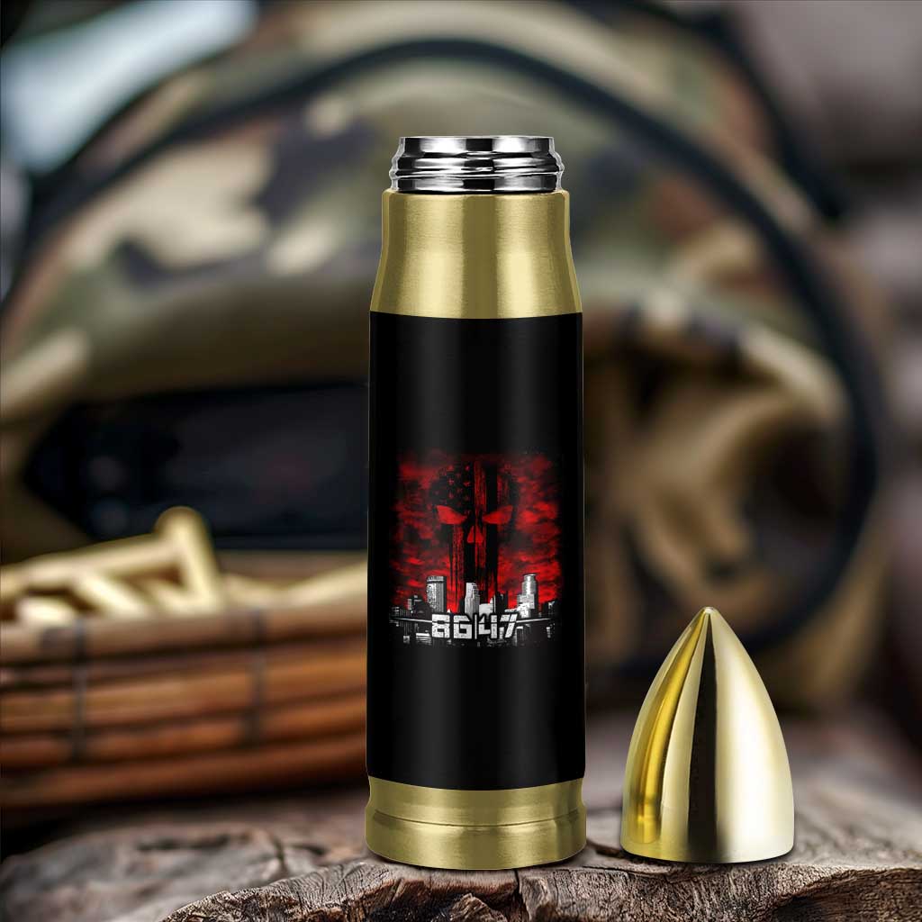 Retro 8647 Bullet Tumbler Vintage USA American Flag Skull