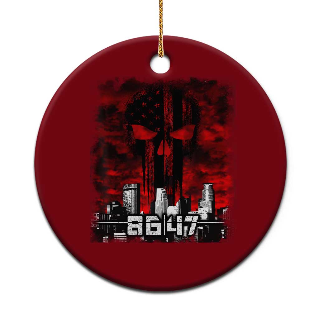 Retro 8647 Ceramic Ornament Vintage USA American Flag Skull - Wonder Print Shop