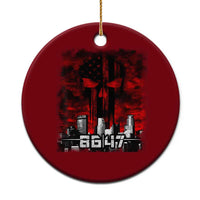 Retro 8647 Ceramic Ornament Vintage USA American Flag Skull - Wonder Print Shop