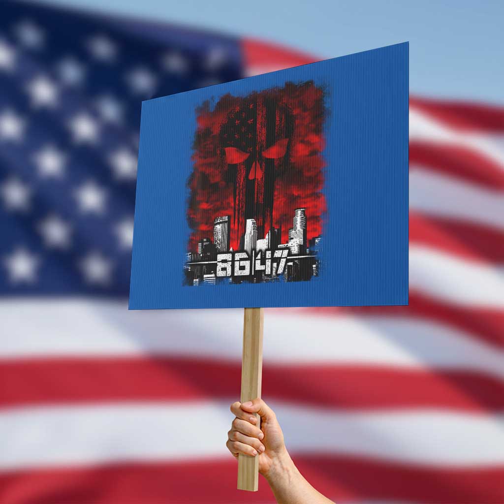 Retro 8647 Protest Sign Vintage USA American Flag Skull - Wonder Print Shop