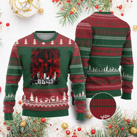 Retro 8647 Ugly Christmas Sweater Vintage USA American Flag Skull - Wonder Print Shop