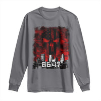 Retro 8647 Long Sleeve Shirt Vintage USA American Flag Skull