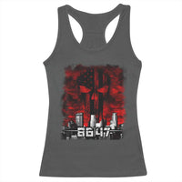 Retro 8647 Racerback Tank Top Vintage USA American Flag Skull