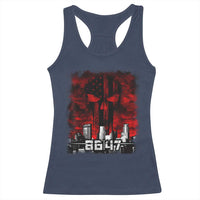 Retro 8647 Racerback Tank Top Vintage USA American Flag Skull