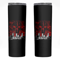 Retro 8647 Skinny Tumbler Vintage USA American Flag Skull