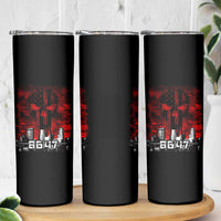 Retro 8647 Skinny Tumbler Vintage USA American Flag Skull