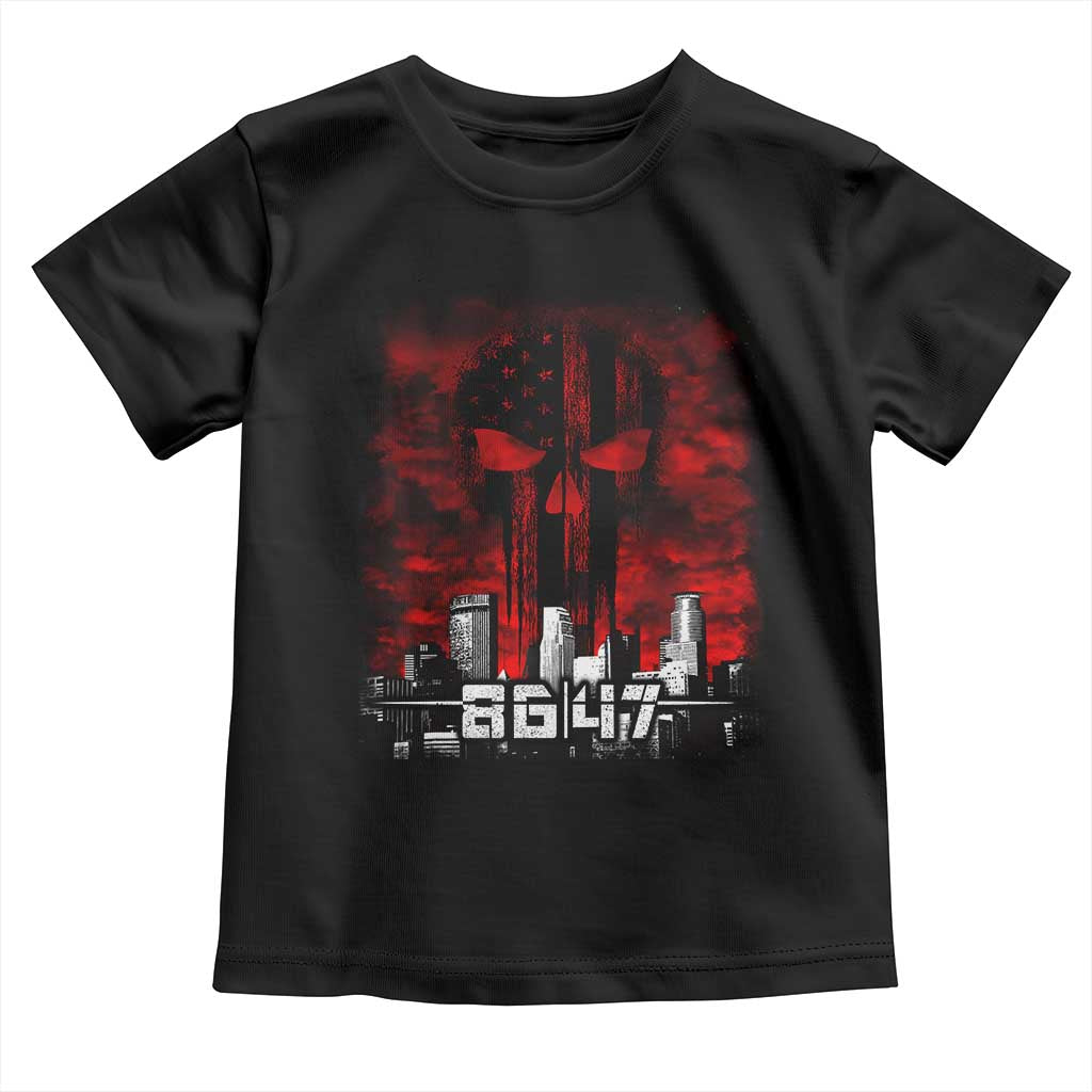 Retro 8647 Toddler T Shirt Vintage USA American Flag Skull