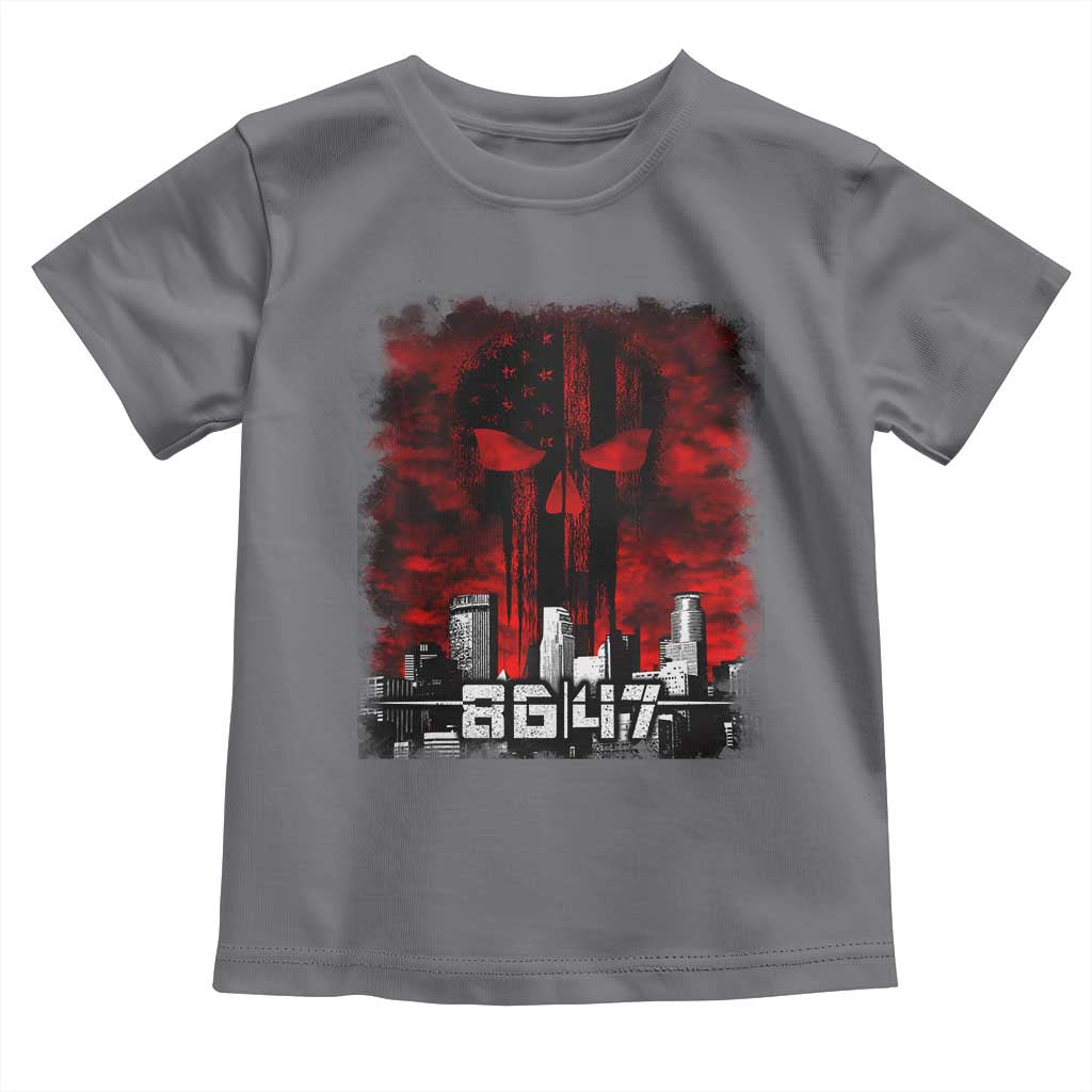 Retro 8647 Toddler T Shirt Vintage USA American Flag Skull